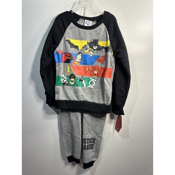 justice league boys sweat outfit size 7 long sleeve pants - Picture 1 of 5